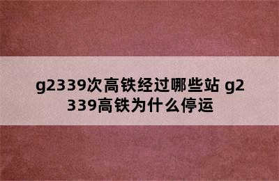 g2339次高铁经过哪些站 g2339高铁为什么停运